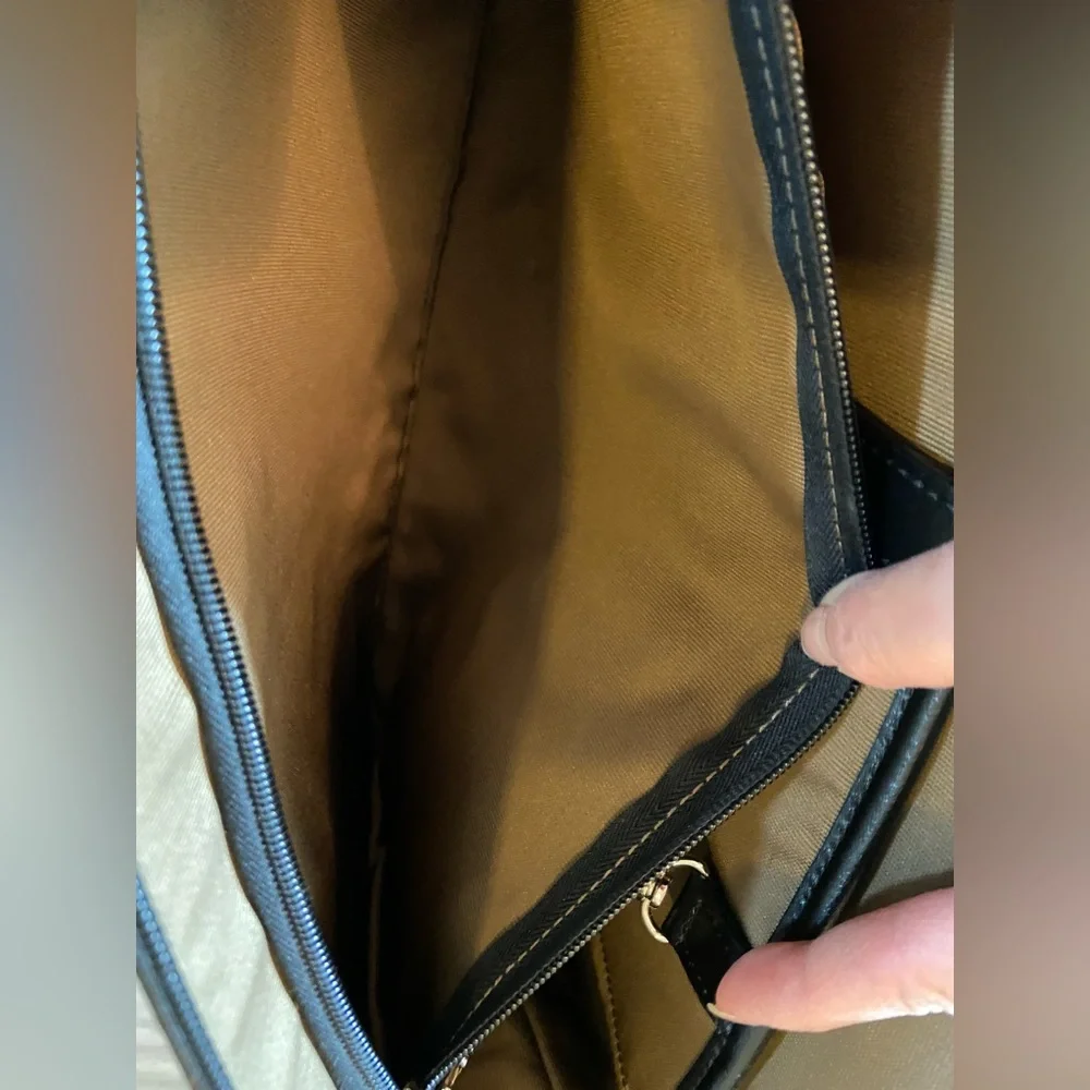 Jack Georges Black Italian Leather Milano Women’s Briefcase Tote Bag